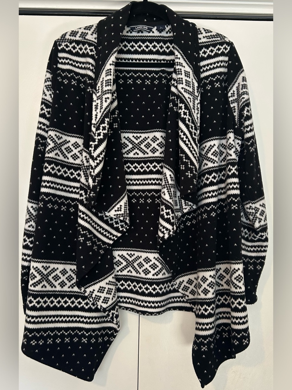 Lands End Open Front Cardigan L 14-16